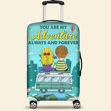 Load image into Gallery viewer, Personalized Adventure Luggage Cover for Couples Luggage Covers PopCulturePrints