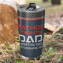 Load image into Gallery viewer, Mighty Dad Personalized Tumbler - Unique Gift For Superhero Dads Tumbler Cup PopCulturePrints