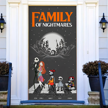 Load image into Gallery viewer, Personalized Family Halloween Door Cover - Spooky Nightmare Theme Door Covers PopCulturePrints