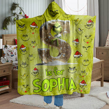 Load image into Gallery viewer, Personalized Movie Fan Wearable Blanket Hoodie - Grinch Style Blanket PopCulturePrints