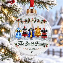 Load image into Gallery viewer, "Family Traditions Wrapped in Love" - Personalized Snowball Acrylic Ornament - Unique Christmas Gift for Mom, Dad, Family, and Friends