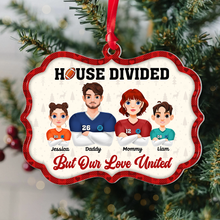 Load image into Gallery viewer, Personalized Football Family Christmas Ornament - House Divided, Love United Ornament PopCulturePrints