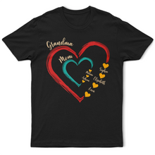 Load image into Gallery viewer, Mom & Grandma Sweethearts Retro - Personalized T-Shirt for Mother's Day and Loving Hearts T-shirt PopCulturePrints