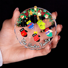 Load image into Gallery viewer, Personalized Family Christmas Ornament - Festive Mittens Design Ornament PopCulturePrints