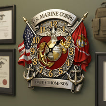 Load image into Gallery viewer, Honor The Past - Custom Veteran Wall Clock - Perfect Gift for Military Heroes Hanging Wall Clock PopCulturePrints
