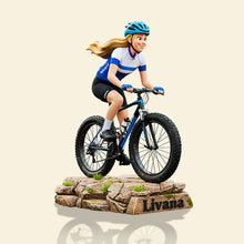 Load image into Gallery viewer, Embrace the Ride: Personalized Teenager Riding Bicycle Plaque - Custom Photo Gifts for Bicycle Lovers Shaped Plaques PopCulturePrints