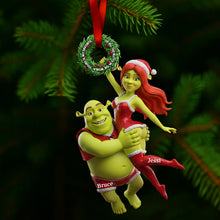 Load image into Gallery viewer, Joyful Green Couple Ornament - A Personalized Gift for Couples Ornament PopCulturePrints