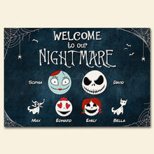 Load image into Gallery viewer, Personalized Welcome to Our Nightmare Family Doormat Doormat PopCulturePrints