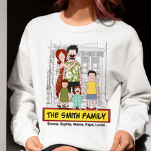 Load image into Gallery viewer, Personalized Cartoon Family Sweatshirt - Custom Family Gift Shirts PopCulturePrints