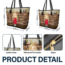 Load image into Gallery viewer, Reading Just A Girl Who Loves Books - Personalized Leather Tote Bag Leather Tote Bag PopCulturePrints