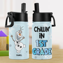 Load image into Gallery viewer, Personalized 1st Grade Tumbler - Chillin' Snowman Design Kid Tumbler PopCulturePrints
