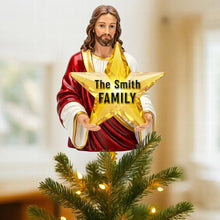 Load image into Gallery viewer, Personalized Jesus Star Acrylic Christmas Tree Topper - A Meaningful Gift for Christian Families Ornament PopCulturePrints