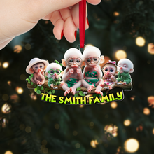 Load image into Gallery viewer, Charming Family Monkey Ornament - Personalized Family Gift Ornament PopCulturePrints