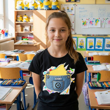 Load image into Gallery viewer, Watch Out! Fourth Grade Here I Come - Cute Cartoon Personalized Back To School Shirt for Kids Shirts PopCulturePrints