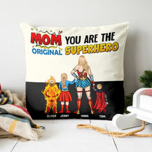 Load image into Gallery viewer, Superhero Mom Personalized Pillow - Custom Gift for Mother's Day Pillow PopCulturePrints