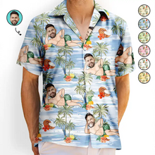 Load image into Gallery viewer, “Make a Splash with Custom Fun!” - Personalized Tropical Hawaiian Shirt - Gift for Friends and Family Hawaiian Shirt PopCulturePrints