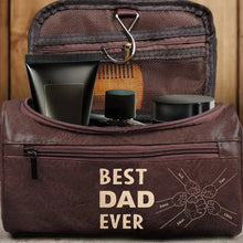 Load image into Gallery viewer, Best Dad Ever Fist Bump - Personalized Leather Toiletry Bag Leather Toiletry Bag PopCulturePrints