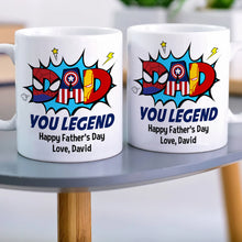 Load image into Gallery viewer, Superhero Dad Personalized Father's Day Mug Coffee Mug PopCulturePrints