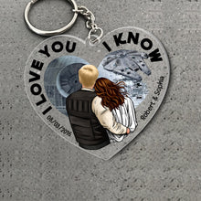 Load image into Gallery viewer, Custom 'I Love You, I Know' Heart Keychain for Couples Keychains PopCulturePrints