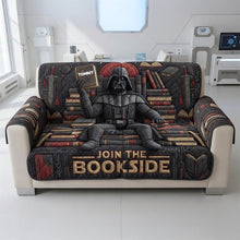 Load image into Gallery viewer, Join the Bookside - Personalized Quilted Sofa Cover for Book Lovers Sofa Cover PopCulturePrints