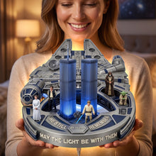 Load image into Gallery viewer, “May the Light Be With Them” - Sci Fi Space Memorial Statue Acrylic Light Box - Personalized Gifts for Fans of Space and Sci-Fi