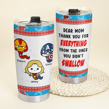 Load image into Gallery viewer, Personalized Tumbler for Mom - Funny Superhero Theme Tumbler Cup PopCulturePrints
