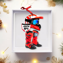 Load image into Gallery viewer, Customized Motocross Helmet Christmas Ornament Ornament PopCulturePrints