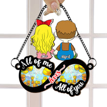 Load image into Gallery viewer, Personalized Suncatcher Ornament for Couples - All of Me Loves All of You Suncatcher PopCulturePrints