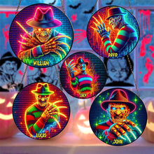 Load image into Gallery viewer, Personalized Halloween Horror Movie Stained Glass Ornament - Custom Name Gift Ornament PopCulturePrints