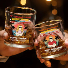 Load image into Gallery viewer, Never Underestimate The Difference You Made - Personalized Whiskey Glass Whiskey Glass PopCulturePrints