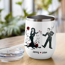 Load image into Gallery viewer, Horror Couple Personalized Wine Tumbler - Unique Valentine's Day Gifts for Spooky Lovers Wine Tumbler PopCulturePrints