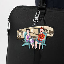 Load image into Gallery viewer, Camping Adventures Await - Personalized Keychain for Couples Keychains PopCulturePrints