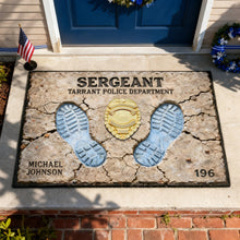 Load image into Gallery viewer, Proud To Serve Police Doormat - Personalized Gift for Law Enforcement Officers Doormat PopCulturePrints