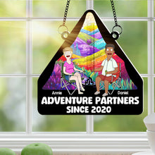 Load image into Gallery viewer, Adventure Together: Personalized Suncatcher for Travel Couples - Perfect Gift for Adventurers Ornament PopCulturePrints
