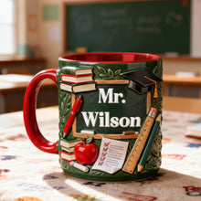 Load image into Gallery viewer, "Teaching is a Work of Heart" - Personalized Teacher Appreciation Accent Mug - Perfect Custom Gift for Teachers Coffee Mug PopCulturePrints