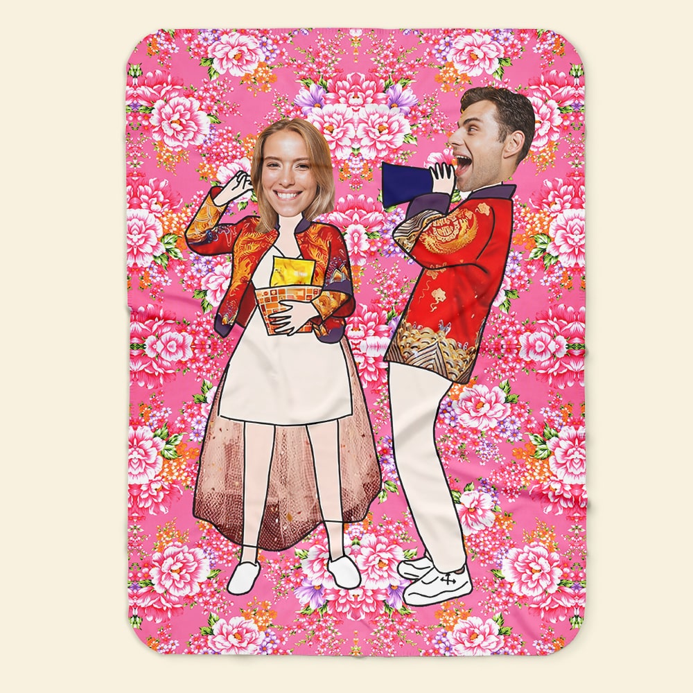 Custom Funny Couple Photo Blanket - Unique Gift for Valentine's Day Blanket PopCulturePrints