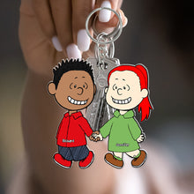 Load image into Gallery viewer, Custom Couple Keychain - Personalized Hand in Hand Gift for Valentine's Day Gifts Keychains PopCulturePrints