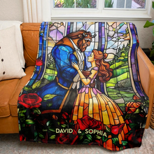Load image into Gallery viewer, Personalized Beauty & Beast Couple Blanket Blanket PopCulturePrints