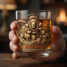 Load image into Gallery viewer, Best Dad In The Pride Lands - Personalized Father's Day Gifts - Custom Gift for Dad and Grandpa Glass PopCulturePrints