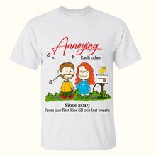 Load image into Gallery viewer, Personalized 2D Couple Sweatshirt: Annoying Each Other Shirts PopCulturePrints
