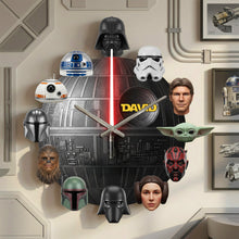 Load image into Gallery viewer, Embrace the Force with Personalized Warrior Wall Clock - Perfect Gift for Star Wars Fans Hanging Wall Clock PopCulturePrints