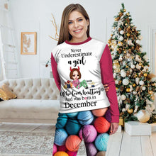 Load image into Gallery viewer, Personalized Knitting Lovers Pajamas - December Born Christmas Edition Pajama Set PopCulturePrints