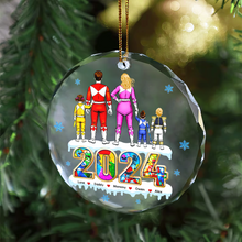 Load image into Gallery viewer, Personalized Family Christmas Ornament 2024 - Power Suit Theme Ornament PopCulturePrints