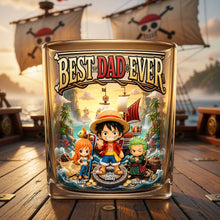 Load image into Gallery viewer, Best Dad Ever Adventure Round Glass - Personalized Gift for Dad Glass PopCulturePrints