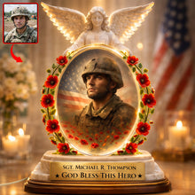 Load image into Gallery viewer, God Bless This Hero - Personalized Veteran Memorial Light Box Light Box PopCulturePrints