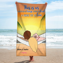 Load image into Gallery viewer, Personalized Beach Towel for Couples - This Is Us Beach Towel PopCulturePrints
