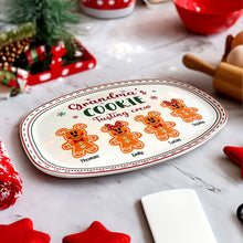 Load image into Gallery viewer, Personalized Grandma's Cookie Tasting Crew Plate - Custom Gingerbread Grandkids Christmas Gift Resin Plate PopCulturePrints
