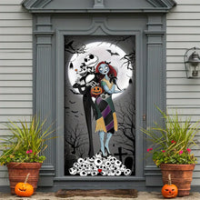 Load image into Gallery viewer, Personalized Halloween Door Cover for Couples | Spooky Decor | Valentine's Day Gifts Door Covers PopCulturePrints