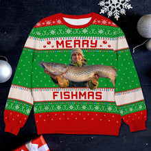 Load image into Gallery viewer, Personalized Fishing Lovers Ugly Christmas Sweater AOP Products PopCulturePrints
