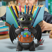 Load image into Gallery viewer, Ignite Imagination with a Personalized Mythical Creature Wooden Pen Holder - Perfect Gift for Fantasy Enthusiasts Pen Holder PopCulturePrints